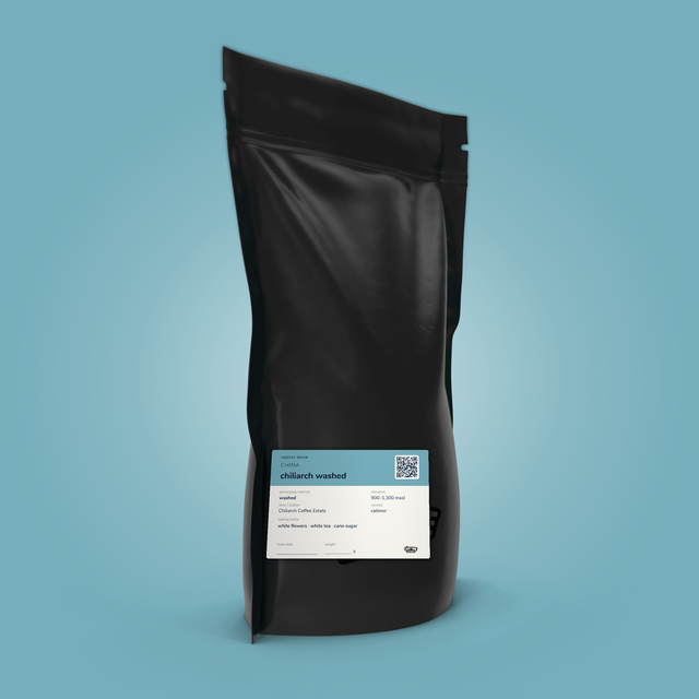 China Chiliarch Washed coffee bag by The Caffeine Experience — washed Catimor, Chiliarch Coffee Estate, Pu'er Yunnan, white flowers, white tea, cane sugar