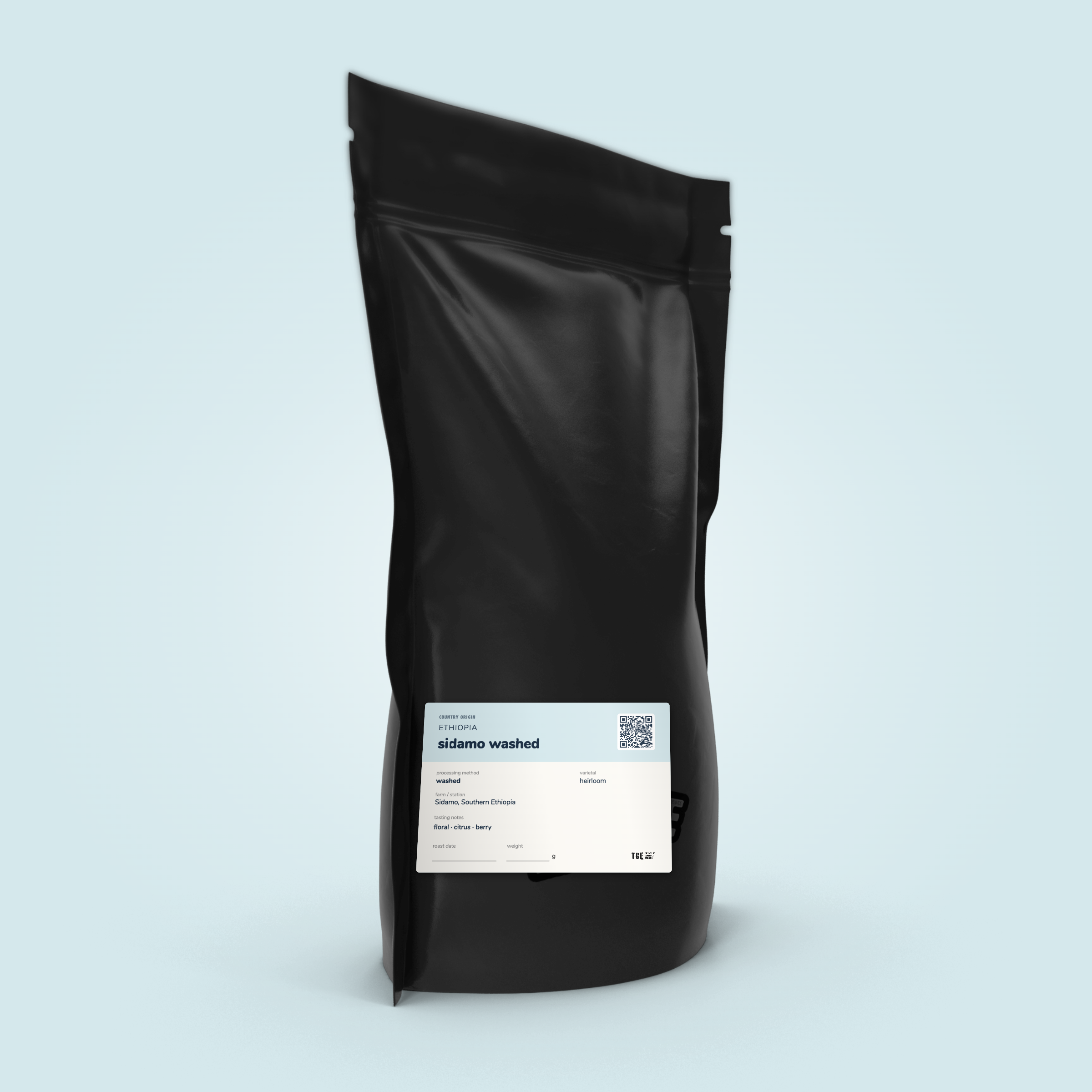 Ethiopian Sidamo coffee bag by The Caffeine Experience — washed heirloom, floral, citrus, berry