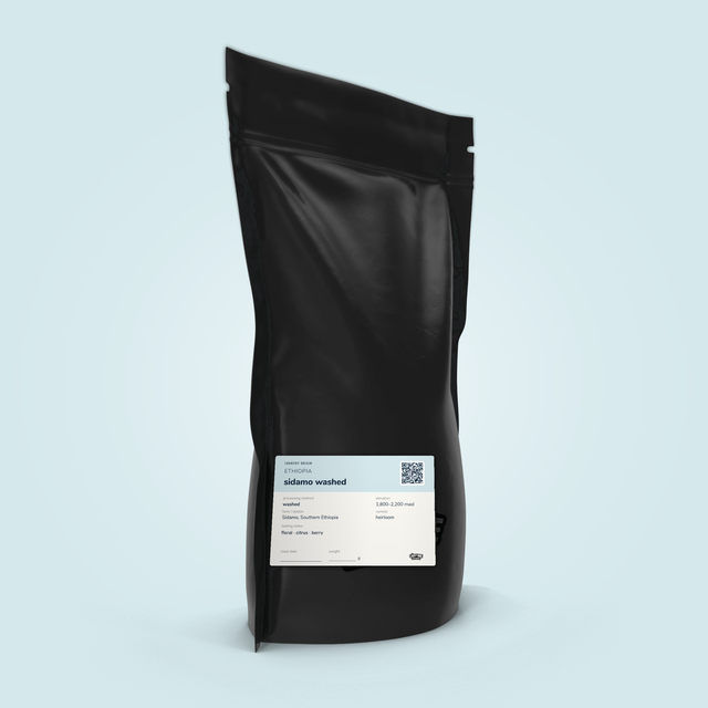 Ethiopian Sidamo coffee bag by The Caffeine Experience — washed heirloom, floral, citrus, berry